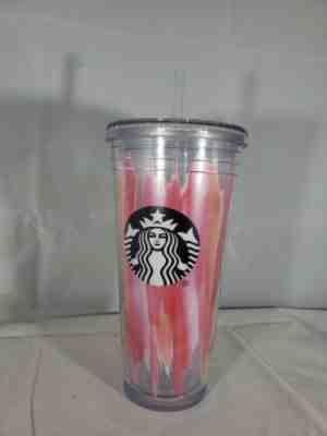 NEW Starbucks Pink Orange Stripe Cold Cup Tumbler 20 oz Double Wall - Sold on eBay Oct, 30th 2019 for $18.99