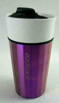 STARBUCKS 2015 Purple & Gold Ceramic Stainless Double Wall Travel Mug 12 fl (N4) - Sold on eBay Oct, 30th 2019 for $24.99