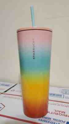 Starbucks Cold Cup pride rainbow Stainless Steel Tumbler - Sold on eBay Oct, 30th 2019 for $34.99