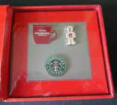 Rare VHTF Starbucks Orig 2003 HOLIDAY COLLECTOR'S 3 PIECE FIRST EDITION PIN SET  - Sold on eBay Oct, 30th 2019 for $24.95