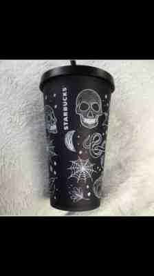 Starbucks 2019 Halloween Skull Tumbler Black Dark Purple 16 Oz Cup Fast Shipping - Sold on eBay Oct, 30th 2019 for $45.00