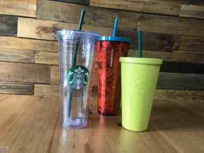 Starbucks Iced Tumbler Set 3x - Including 8 Bonus lids - Sold on eBay Oct, 29th 2019 for $22.00