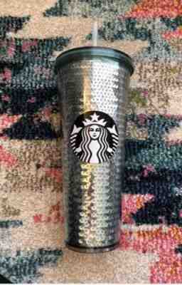 Starbucks 2017 GREEN Sequins Venti Cold Drink Cup Limited Edition Tumbler - Sold on eBay Oct, 29th 2019 for $20.00