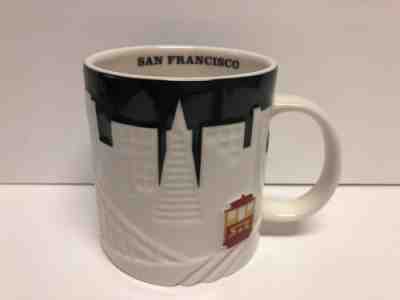 Starbucks San Francisco City Relief Coffee Mug Black White Cable Car 18 oz. 2012 - Sold on eBay Oct, 29th 2019 for $19.00
