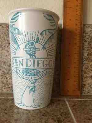 Starbucks San Diego Double Wall Ceramic Travel Mug Tumbler White Blue 12 oz NEW - Sold on eBay Oct, 29th 2019 for $38.50