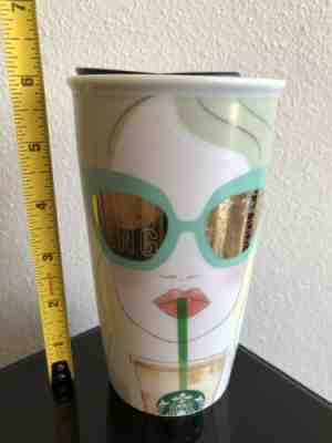 Starbucks Los Angeles LA Girl Sunglasses Ceramic Coffee Travel Mug BRAND NEW - Sold on eBay Oct, 29th 2019 for $39.95