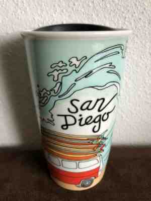 Starbucks San Diego Ceramic Coffee Mug Tumbler VW Bus Surf Waves 12oz NEW  - Sold on eBay Oct, 29th 2019 for $38.99