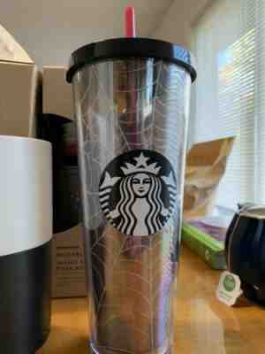Starbucks Spiderweb Halloween Tumbler Cup Glitter Web Limited Edition Fall 2019 - Sold on eBay Oct, 29th 2019 for $28.00