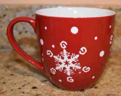 Starbucks Christmas Coffee Mug Winter Snowflake 2007 Debossed Red White 16 Oz - Sold on eBay Oct, 29th 2019 for $33.80