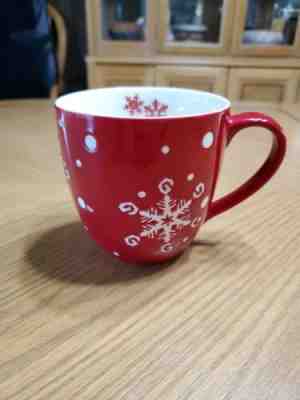 Starbucks Coffee SNOWFLAKE 16oz Mug Cup Holiday 2007 Red Christmas Debossed GUC - Sold on eBay Oct, 29th 2019 for $25.00