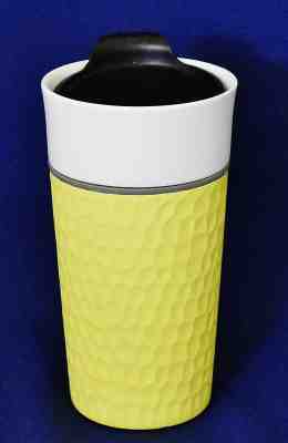 HTF Starbucks 2016 Ceramic Yellow Embossed Golf Ball Design Travel Tumbler - Sold on eBay Oct, 29th 2019 for $24.99