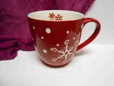 Starbucks Coffee SNOWFLAKE 16oz Mug Cup Holiday 2007 Red Christmas Debossed - Sold on eBay Oct, 29th 2019 for $15.95