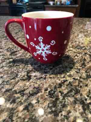 Starbucks Coffee SNOWFLAKE 16oz Mug Cup Holiday 2007 Red Christmas Debossed - Sold on eBay Oct, 29th 2019 for $25.99