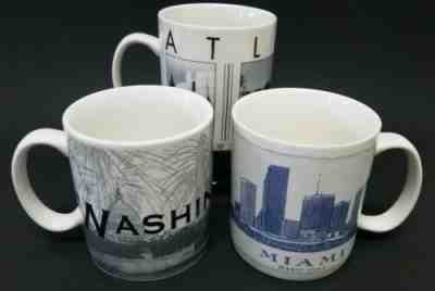 Starbucks Coffee Mug Set 3 Atlanta Washington DC Miami Starbucks 18oz Mugs - Sold on eBay Oct, 29th 2019 for $24.00