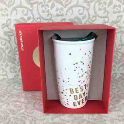 NIB Starbucks Best Day Ever Confetti Hot Coffee Cup - Sold on eBay Oct, 29th 2019 for $30.00