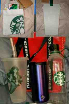 SALE Starbucks Blue Tumbler+Water Bottle, Siren Cup+Red Bag+ MORE in Description - Sold on eBay Oct, 29th 2019 for $49.99