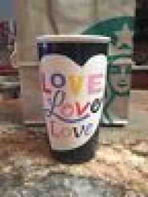 Starbucks Valentines LOVE LOVE LOVE Travel Double Wall Ceramic Mug 12 oz - Sold on eBay Oct, 29th 2019 for $20.99