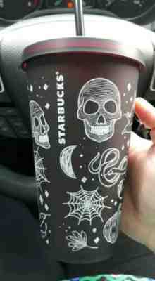 Starbucks Halloween Skull Tumbler 16oz Purplish Black - 2019 Seasonal Limited Ed - Sold on eBay Oct, 29th 2019 for $39.99