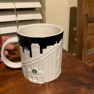 Starbucks 2012 San Francisco City Relief Coffee Mug Black White Cable Car 16oz - Sold on eBay Oct, 29th 2019 for $21.95