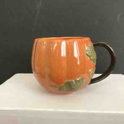 Starbucks Coffee Cup Mug Tea 2009 Pumpkin Hand Painted Floral Vine Collectable  - Sold on eBay Oct, 29th 2019 for $20.39