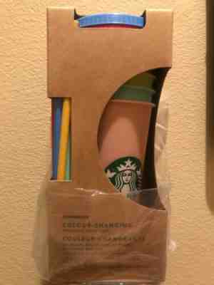 Starbucks Color Changing Reusable Cold Cup AUTHENTIC Set 5 Cups 5 Lids 5 Straws - Sold on eBay Oct, 28th 2019 for $61.00