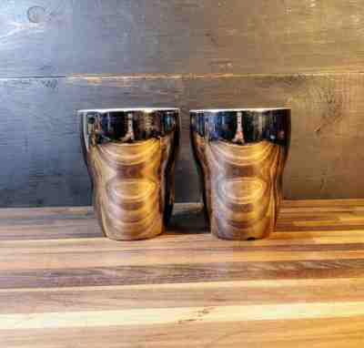 2  STARBUCKS 2009 AIDA SILVER WHITE INSIDE DOUBLE WALL 8 OZ. COFFEE MUGS - Sold on eBay Oct, 28th 2019 for $27.99