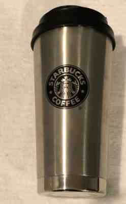 STARBUCKS 2010 Stainless Steel Travel Tumbler With Logo 16OZ Matte Silver Black - Sold on eBay Oct, 28th 2019 for $22.95