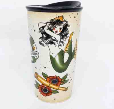 New Starbucks Tattoo Mermaid Sailor Heart Traveler Tumbler Dot Collection 2015 - Sold on eBay Oct, 28th 2019 for $49.99