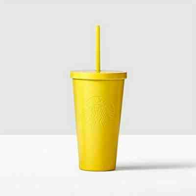 RARE~Starbucks Yellow Lemon Stainless Steel Cold Cup 16 oz Double Wall Tumbler - Sold on eBay Oct, 28th 2019 for $62.00
