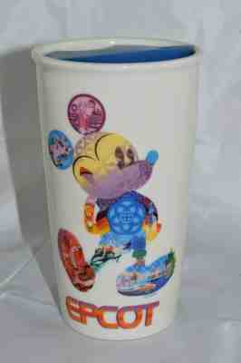 Disney EPCOT Starbucks Ceramic Tumbler Travel Coffee Cup Mug 12 Oz With Lid - Sold on eBay Oct, 28th 2019 for $20.00