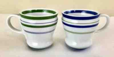 STARBUCKS COFFEE - BLUE & GREEN STRIPED MUGS - 2007 12 OUNCE NEW WITH TAGS - Sold on eBay Oct, 28th 2019 for $18.99