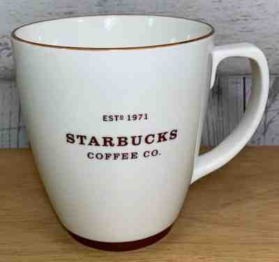 Starbucks Coffee Mug Est 1971 Barista Abbey White Brown Trim 2006 16 Fluid Ounce - Sold on eBay Oct, 28th 2019 for $18.00