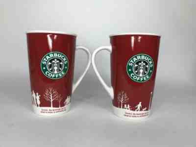 Starbucks Red 16 oz Winter Holiday Set Of 2 2006 Coffee Mug Christmas C1 - Sold on eBay Oct, 28th 2019 for $15.99
