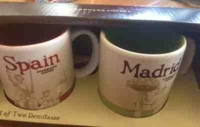 Starbucks MADRID & SPAIN Demitasse Mini Mug - Set of 2 NEW - Sold on eBay Oct, 28th 2019 for $19.50