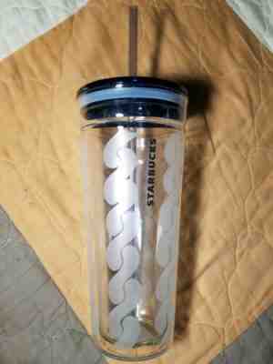 2017 Starbucks Clear Glass Cable Knit Double Wall Cold Cup VENTI 20 oz  - Sold on eBay Oct, 28th 2019 for $34.99
