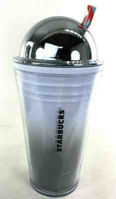 Starbucks 2012 Tumbler Silver Dome Lid 16oz Drink Travel Straw - Sold on eBay Oct, 28th 2019 for $17.88