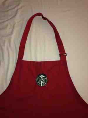 Starbucks Coffee Barista Red Apron Holiday Seasonal Authentic Worn Gently Used - Sold on eBay Oct, 27th 2019 for $22.50