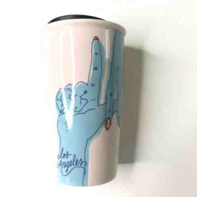 NEW Starbucks Coffee LOS ANGELES LA Pink Ceramic Tumbler Mug 12 oz - Sold on eBay Oct, 27th 2019 for $29.99