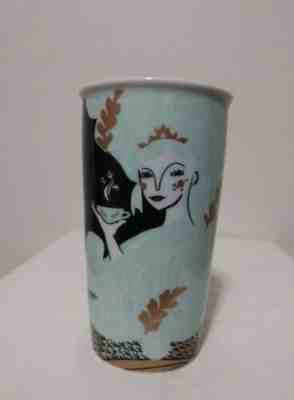 Starbucks 2018 Holiday Siren Mermaid Ceramic Travel Tumbler Mug Black Gold Mint - Sold on eBay Oct, 27th 2019 for $39.97
