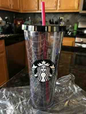 Fall 2019 Starbucks Spiderweb Glitter Tumbler Cup Limited Edition Halloween - Sold on eBay Oct, 27th 2019 for $29.00