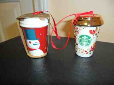 Starbucks Lot of 2 Ornaments: 2013 SWAROVSKI Leaves $39.95 & 2012 Snowman $4.95 - Sold on eBay Oct, 27th 2019 for $18.50