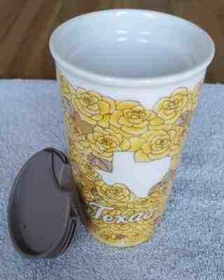 Starbucks Yellow Rose of Texas Lone Star tall Coffee Mug Tumbler w/ Lid New - Sold on eBay Oct, 27th 2019 for $29.95