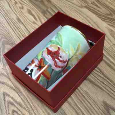 2014 MINT STARBUCKS CERAMIC 16 OZ COFFEE TRAVEL TUMBLER ABSTRACT FLOWER PRINT - Sold on eBay Oct, 26th 2019 for $35.00