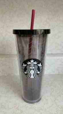 Starbucks Fall Halloween 2019 Black Silver Glitter Spider Web Tumbler Ltd Ed - Sold on eBay Oct, 26th 2019 for $26.00