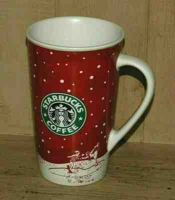 Starbucks HOLIDAY 2007 Tall 16oz Coffee Mug CHRISTMAS Cup Skater Snow Mermaid - Sold on eBay Oct, 26th 2019 for $16.14