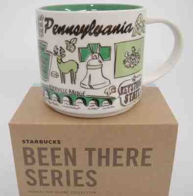 Starbucks Pennsylvania Been There Mug Points of Interest Across Globe 14 oz NIB - Sold on eBay Oct, 26th 2019 for $26.99
