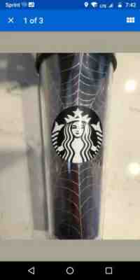 Starbucks 2019 Halloween Spider Web Glitter Venti 24oz Tumbler Cold Cup NEW - Sold on eBay Oct, 26th 2019 for $32.99