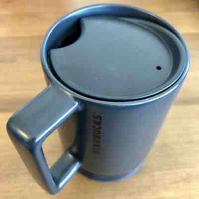 Starbucks Sbux Travel Mug Gray Black 14 Ounces LID INCLUDED AND DISHWASHER SAFE - Sold on eBay Oct, 26th 2019 for $21.95