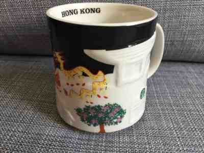 STARBUCKS COFFEE City MUG CHINA- HONG KONG RELIEF SKYLINE - LION DANCE & DRAGON - Sold on eBay Oct, 26th 2019 for $25.99