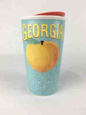 Georgia Peach Starbucks 12oz Travel Mug Blue/Peach RARE - Sold on eBay Oct, 26th 2019 for $49.95